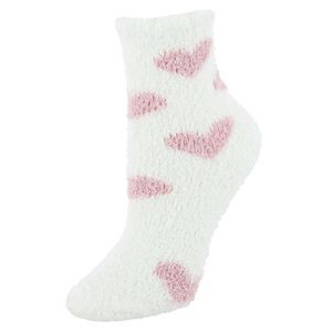 CTM Women's Hearts Soft and Cozy Lounge Socks by Wootie (1 Pair)